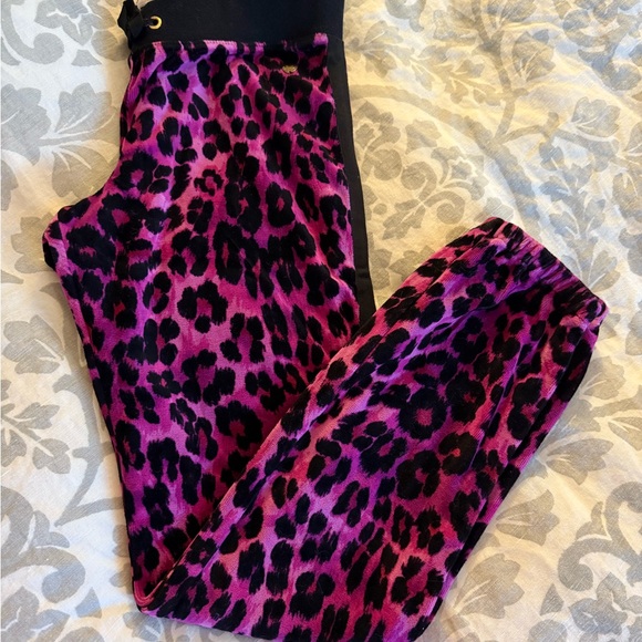 Juicy Couture Jogger Girl Leopard Print Velour Sweatpants Sz XL - Picture 1 of 10